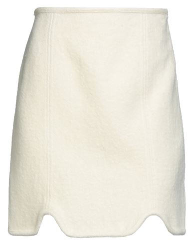 Jil Sander Woman Mini Skirt Ivory Size 2 Cotton, Wool