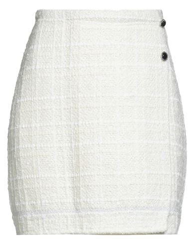 Neera 20.52 Woman Mini Skirt Ivory Size 8 Virgin Wool, Cotton, Acrylic, Nylon, Viscose In White