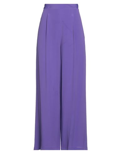 Erika Cavallini Woman Pants Purple Size 4 Acetate, Silk