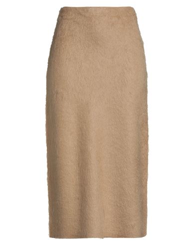 Fabiana Filippi Woman Midi Skirt Camel Size 6 Virgin Wool, Mohair Wool, Polyamide, Wool, Elastane In Sand