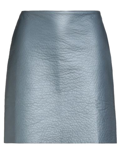 The M .. Woman Mini Skirt Pastel Blue Size M Polyester, Polyurethane In Blue