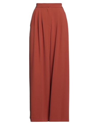 Ottod'ame Woman Pants Rust Size 10 Polyester, Rayon, Elastane In Red