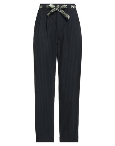 Ottod'ame Woman Pants Midnight Blue Size 10 Polyester, Virgin Wool, Elastane