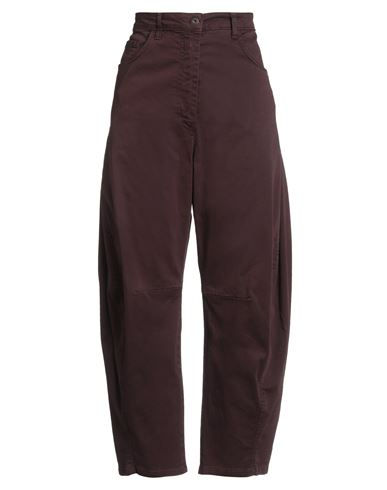Le Streghe Woman Pants Plum Size M Cotton, Elastane