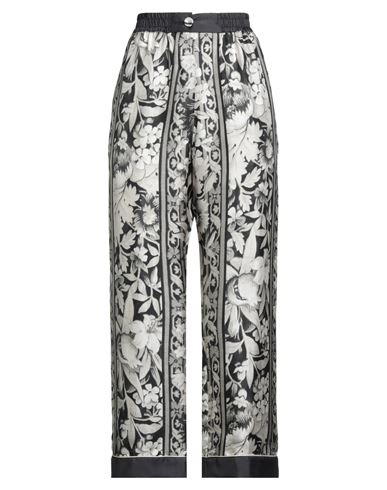 Pierre-louis Mascia Woman Pants Black Size M Silk In Multi