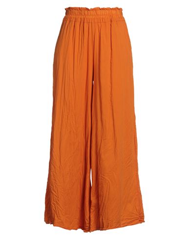 Le Streghe Woman Pants Orange Size M Cotton