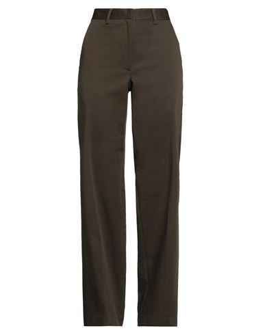 Matteau Woman Pants Military Green Size 3 Organic Cotton, Elastane In Brown