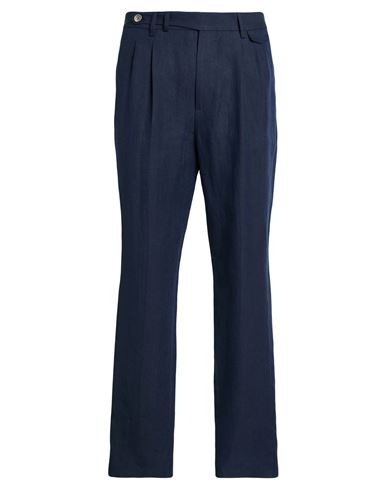 Brunello Cucinelli Man Pants Navy Size 40 Linen In Blue