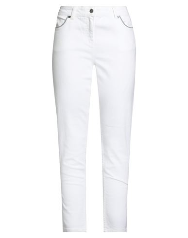Barbour Woman Jeans White Size 6 Cotton, Elastane In White