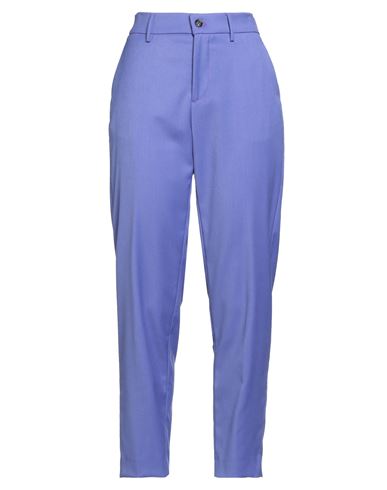 Berwich Woman Pants Purple Size 8 Polyester, Viscose, Elastane In Blue
