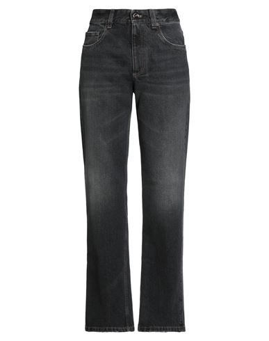 Brunello Cucinelli Woman Jeans Black Size 8 Cotton, Leather, Ecobrass