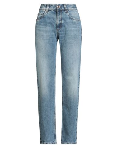 Brunello Cucinelli Woman Jeans Blue Size 8 Cotton, Leather, Ecobrass In Blue