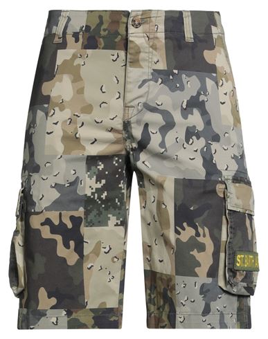 Mc2 Saint Barth Man Shorts & Bermuda Shorts Khaki Size M Cotton, Elastane In Multi