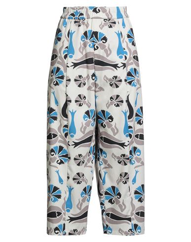 Rianna + Nina Woman Pants Ivory Size M/l Cotton In Blue