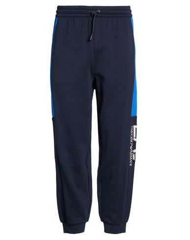 Ea7 Man Pants Midnight Blue Size M Cotton, Elastane In Blue