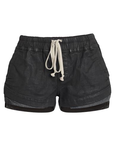 Rick Owens Drkshdw Drkshdw By Rick Owens Woman Denim Shorts Black Size L Cotton, Elastomultiester, Rubber In Black