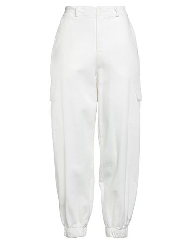 Le Streghe Woman Pants White Size L Cotton, Elastane