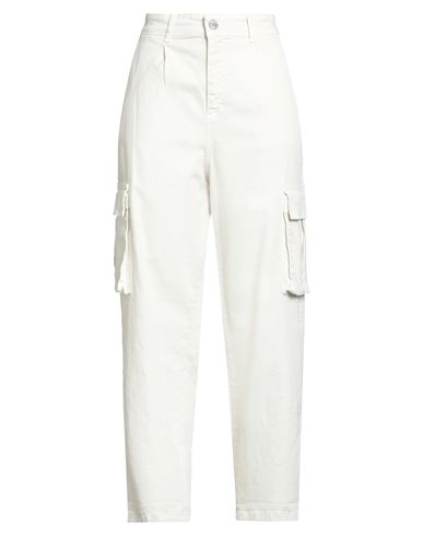 Le Streghe Woman Pants Off White Size M Cotton, Elastane