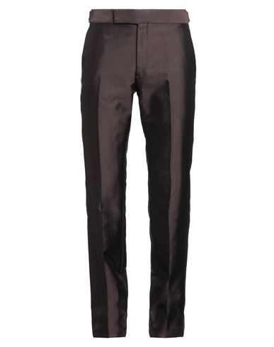 Tom Ford Man Pants Chocolate Brown Size 42 Cotton, Polyester, Silk In Brown
