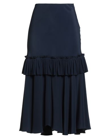 Marni Woman Midi Skirt Navy Size 6 Acetate, Silk In Navy