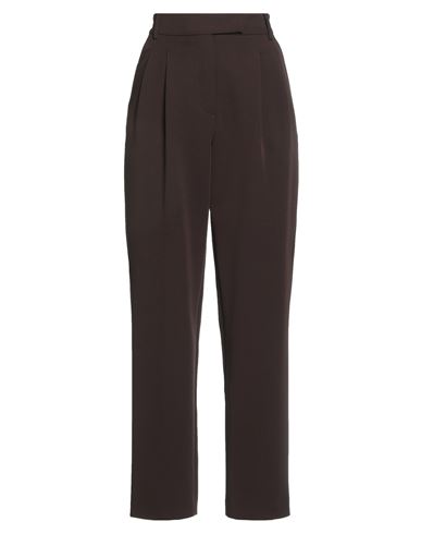 Seventy Venezia Woman Pants Dark Brown Size 12 Polyester, Viscose, Elastane In Black