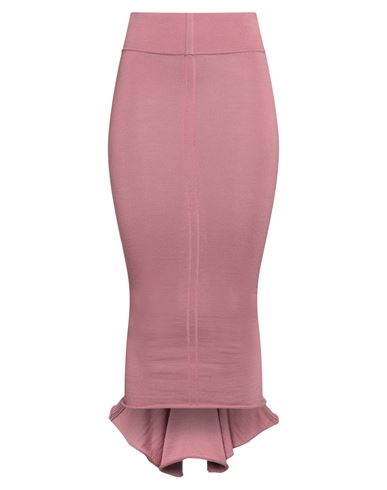 Rick Owens Woman Midi Skirt Antique Rose Size Xs Virgin Wool, Polyamide, Elastane In Pink