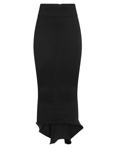 Rick Owens Woman Midi Skirt Black Size L Virgin Wool, Polyamide, Elastane In Black