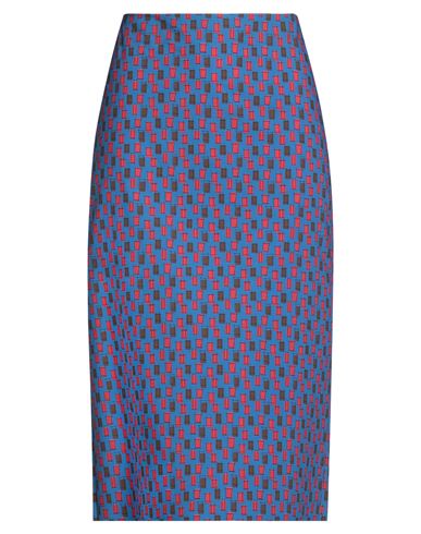 Marni Woman Midi Skirt Azure Size 6 Cotton