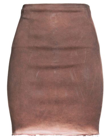 Rick Owens Drkshdw Drkshdw By Rick Owens Woman Denim Skirt Brick Size M Cotton, Polyester, Elastane In Brown