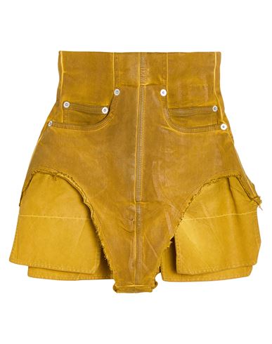 Rick Owens Drkshdw Drkshdw By Rick Owens Woman Denim Shorts Mustard Size S Cotton, Polyester, Elastane In Brown