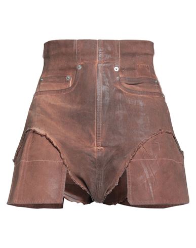 Rick Owens Drkshdw Drkshdw By Rick Owens Woman Denim Shorts Brick Size S Cotton, Polyester, Elastane In Brown