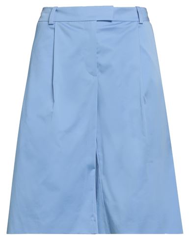 Hugo Boss Boss Woman Shorts & Bermuda Shorts Light Blue Size 6 Cotton, Elastane