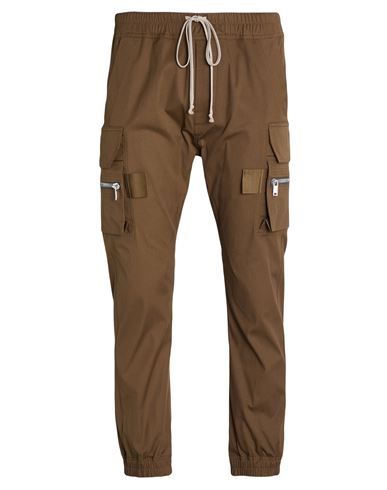 Rick Owens Man Pants Military Green Size 36 Cotton, Elastane In Brown