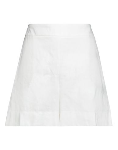 Ermanno Scervino Life Woman Shorts & Bermuda Shorts Off White Size 4 Linen In White