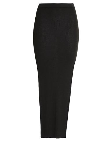 Rick Owens Woman Maxi Skirt Military Green Size L Virgin Wool, Polyamide, Elastane In Black