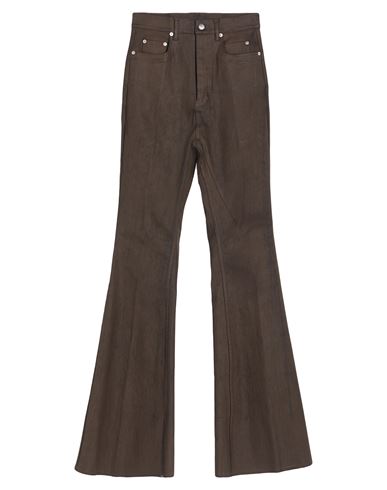 Rick Owens Flared Trousers With Pockets And Loops In Brown