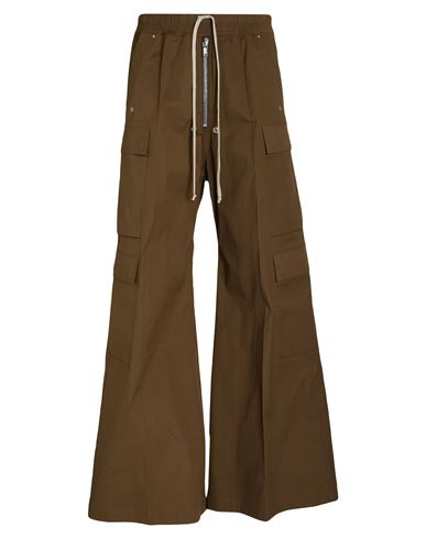 Rick Owens Man Pants Military Green Size 32 Cotton, Elastane In Brown