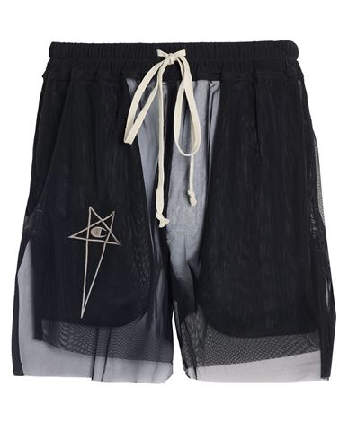 Rick Owens X Champion Man Shorts & Bermuda Shorts Black Size L Polyamide, Elastane In Black