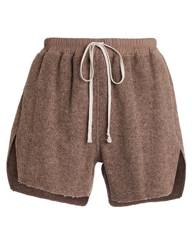 Rick Owens Man Shorts & Bermuda Shorts Light Brown Size 32 Virgin Wool, Cotton, Elastane In Brown