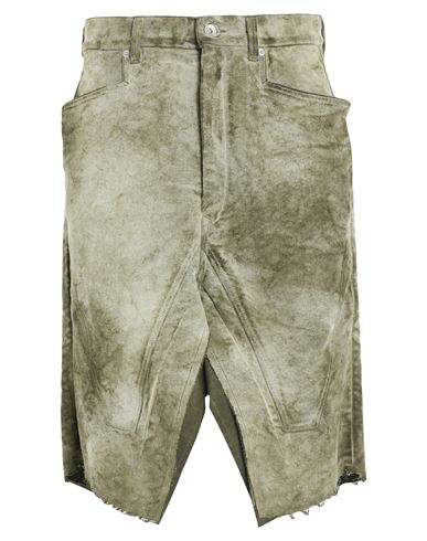 Rick Owens Drkshdw Drkshdw By Rick Owens Man Midi Skirt Military Green Size 31 Cotton In Green