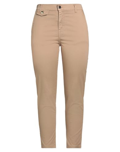 Siste's Woman Pants Camel Size 10 Cotton, Elastane In Brown