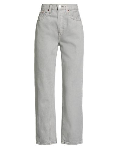 Re/done Woman Jeans Light Grey Size 25 Cotton In Gray