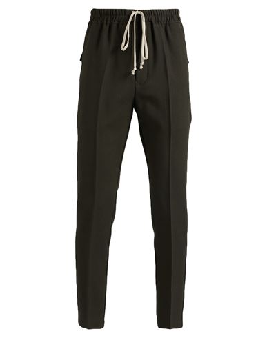Rick Owens Man Pants Dark Green Size 30 Virgin Wool In Black