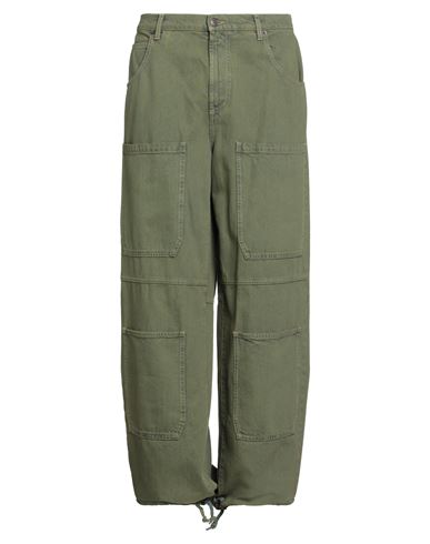 Moschino Couture X Smiley World Man Jeans Military Green Size 40 Cotton In Green