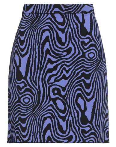 Moschino Ladies Moire Effect Print Cotton Viscose Mini Skirt In Purple