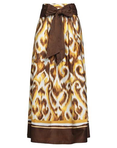 Luisa Spagnoli Woman Maxi Skirt Yellow Size M Cotton
