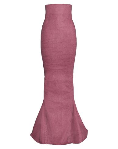 Rick Owens Woman Denim Skirt Antique Rose Size 2 Cotton, Elastomultiester, Rubber In Pink