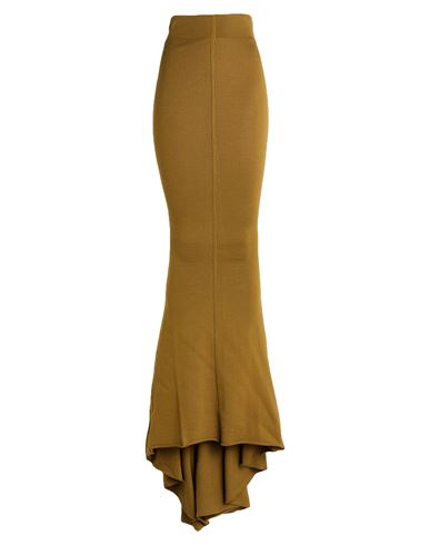 Rick Owens Woman Maxi Skirt Military Green Size S Virgin Wool In Brown