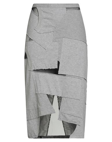 Tom Ford Woman Midi Skirt Grey Size 10 Cotton, Polyamide, Elastane In Gray