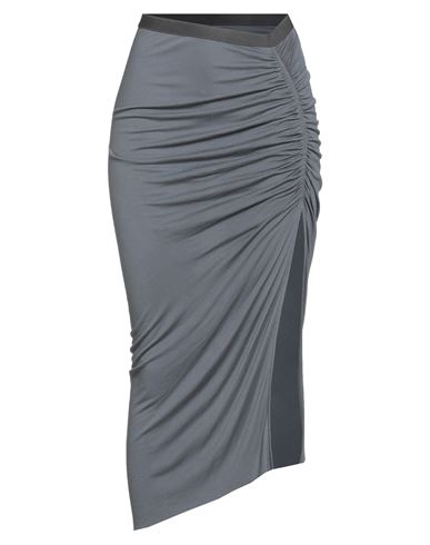 Rick Owens Lilies Woman Midi Skirt Grey Size 4 Viscose In Gray